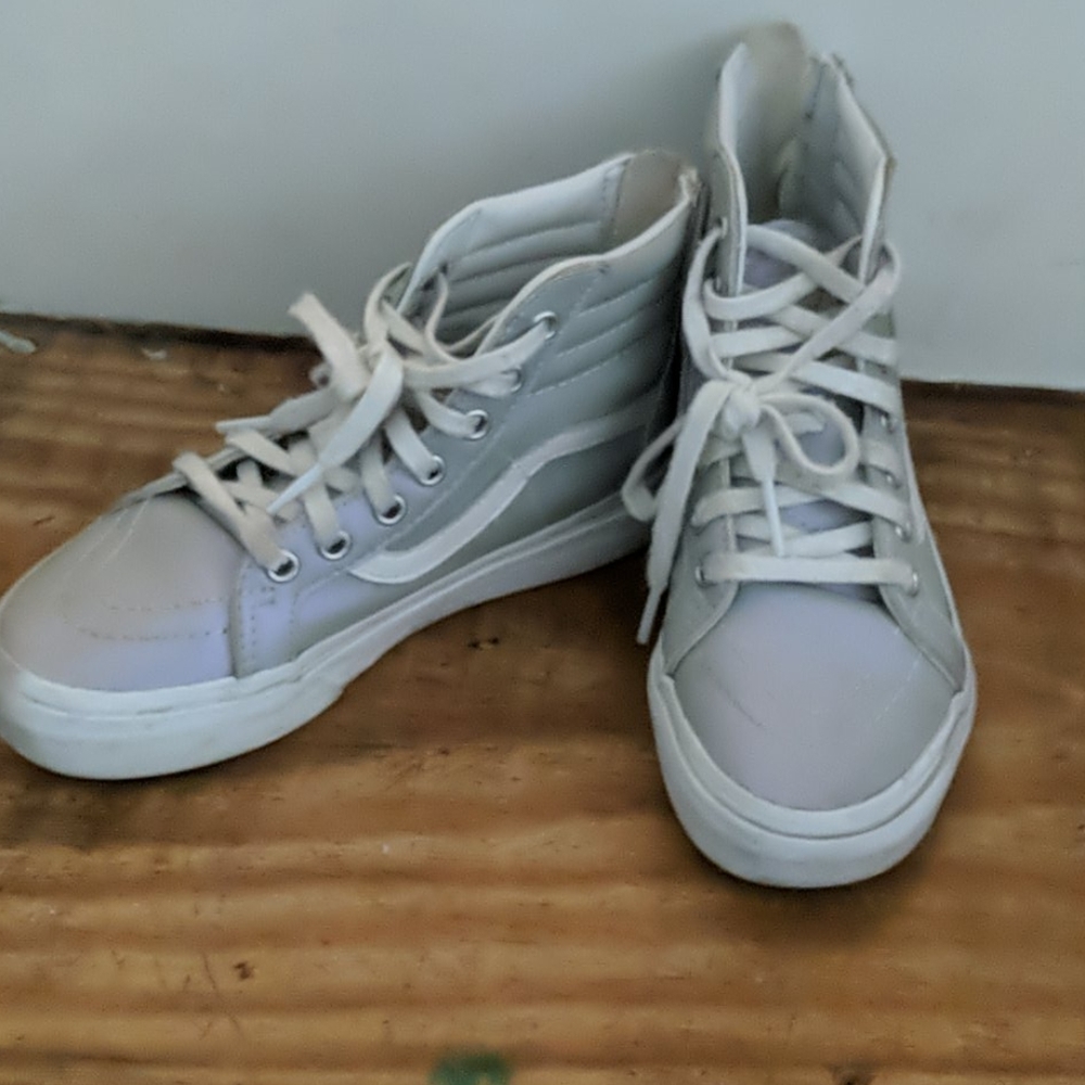 Vans Iridescent Silver Sk8-Hi Zipper Sneakers